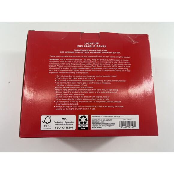 Happy Holidays 6ft Inflatable Light Up Santa LED Indoor Outdoor Christmas New - Picture 3 of 5